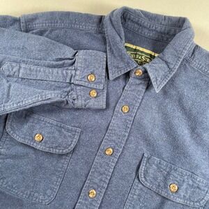 VTG Field & Stream Mens Button Up Blue Heavy Flannel Shirt Long Sleeve Casual XL